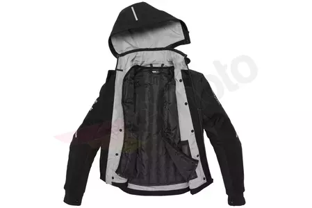 Spidi Hoodie Armour H2Out jachetă de motocicletă din material textil negru și alb M-3