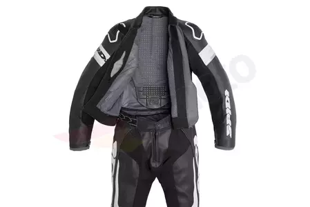 Spidi Laser Touring Дамски кожен костюм от две части за мотоциклет в черно и бяло 38-4
