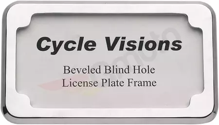 Cadre de plaque d'immatriculation chromé chanfreiné Cycle Visions - CV-4615 