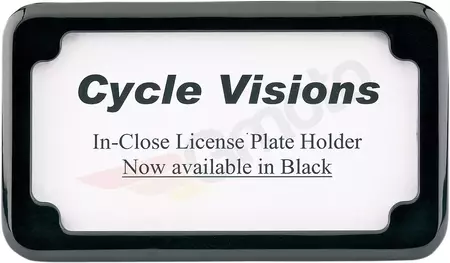 Cadre de plaque d'immatriculation chanfreiné noir Cycle Visions-1