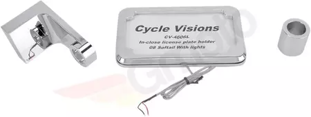 Moldura da matrícula sem iluminação FXST/FLST preta Cycle Visions - CV-4606BL 
