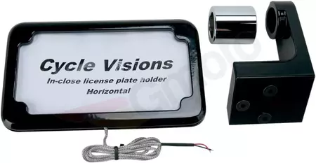 Ramka tablicy rejestracyjnej z oświetleniem LED 7” czarna Cycle Visions - CV-4606BLH 