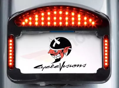 Moldura da placa de matrícula com iluminação LED 4" preta Cycle Visions - CV-4838B 