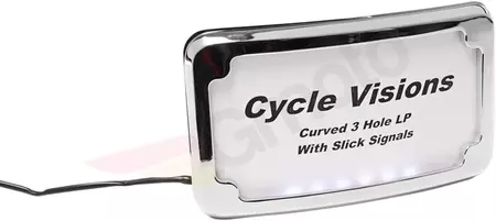 Рамка за регистрационен номер с LED осветление 3 отвора хром Cycle Visions - CV4641 