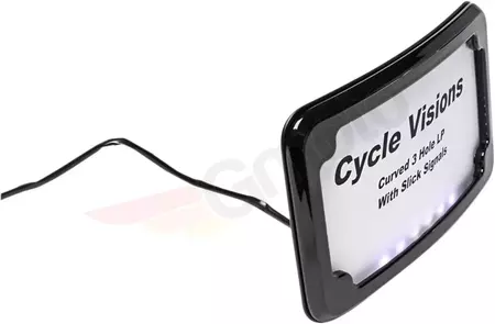 Ramka tablicy rejestracyjnej z oświetleniem LED 3 otwory czarna Cycle Visions - CV4641B 
