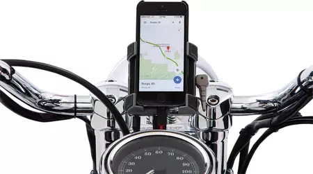 Supporto per smartphone/GPS con caricatore Premium Ciro nero-2
