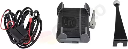 Išmaniojo telefono / GPS laikiklis su įkrovikliu "Premium Ciro", juodas - 50216