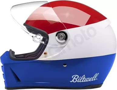 Kask motocyklowy integralny Biltwell Lane Splitter czerwono biało niebieski XS-3