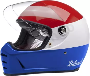 Kask motocyklowy integralny Biltwell Lane Splitter czerwono biało niebieski XS-5