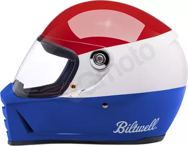 Kask motocyklowy integralny Biltwell Lane Splitter czerwono biało niebieski XS-7