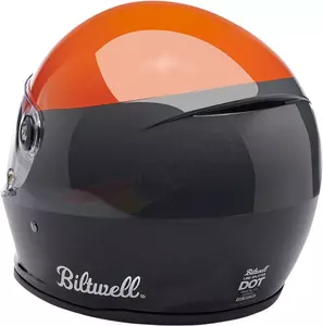 Kask motocyklowy integralny Biltwell Lane Splitter czarno szaro pomarańczowy XS-3