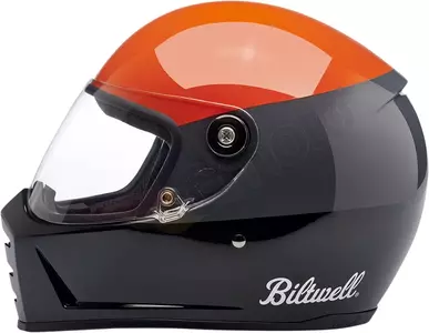 Kask motocyklowy integralny Biltwell Lane Splitter czarno szaro pomarańczowy XS-5