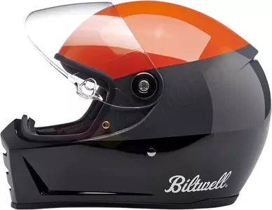 Kask motocyklowy integralny Biltwell Lane Splitter czarno szaro pomarańczowy XS-7