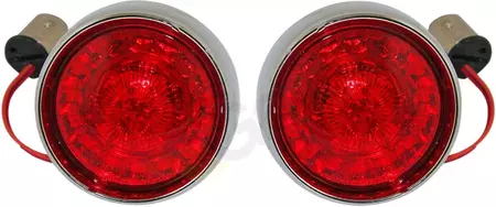 Custom Dynamics LED Ringz Bullet Bezel 1157 sarkani/hromēti pagrieziena signāli - PB-BB-RR-1157CR