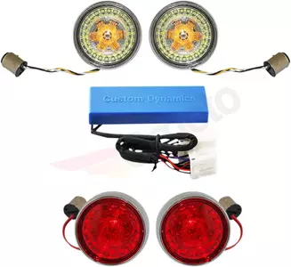 Kit de conversão de indicadores LED Custom Dynamics com moldura cromada - PB-HD-BB-C 