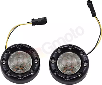 Custom Dynamics LED indicatori di direzione anteriori Bullet Ringz JAE oscurati/neri - PB-BR-AW-JAE-BS 