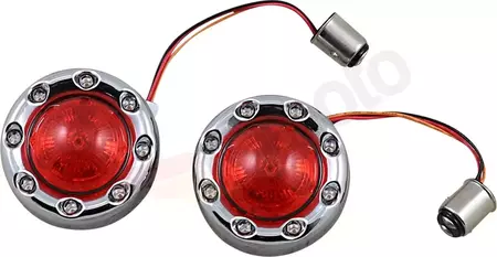 Custom Dynamics LED hátsó irányjelzők Bullet Ringz 1157 piros/króm - PB-BR-RR-57-CR 