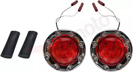 Indicadores traseiros personalizados Dynamics LED ProBeam Bullet Ringz vermelho/cromado - PB-BR-RR-IND-CR 