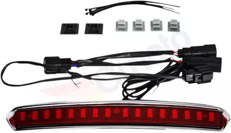 Custom Dynamics LED Tour Pak krom/rød baglygte - CD-TP-LID-CR 