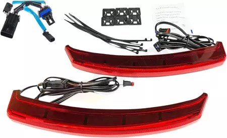 Luzes laterais da bagageira LED Custom Dynamics Bagz com três funções vermelhas - CD-INDBAG-SWP-R 