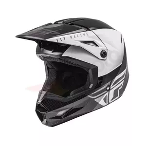 Fly Racing Kinetic Straight Edge bianco nero S casco moto cross enduro-1