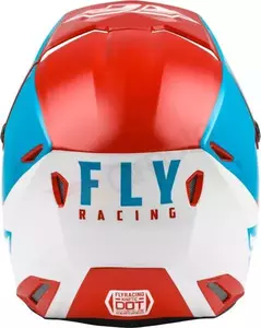 Fly Racing Kinetic Kinetic Straight Edge cross enduro casca de motocicletă alb roșu albastru XS-3