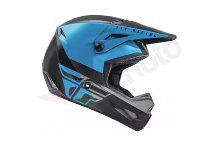 Fly Racing Kinetic Straight Edge casco cross enduro moto nero blu grigio M-2