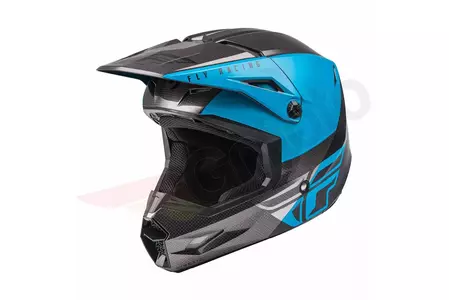 Fly Racing Kinetic Straight Edge nero blu grigio XL casco moto cross enduro-1