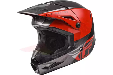 Kask motocyklowy cross enduro Fly Racing Kinetic Straight Edge czarno czerwono szary XS - E73-8635XS