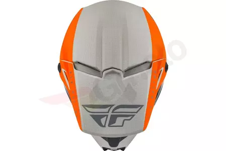 Kask motocyklowy dziecięcy cross enduro Fly Racing Kinetic Straight Edge szaro pomarańczowy YM-4