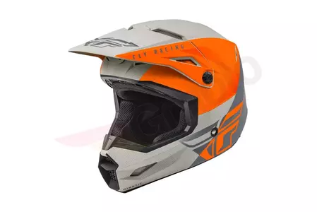 Fly Racing Kinetic Kinetic Straight Edge gri portocaliu cruce enduro casca de motocicletă S-1