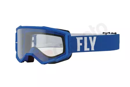 Fly Racing Focus Cross Endurobrille weiß und blau transparentes Glas - 37-51132