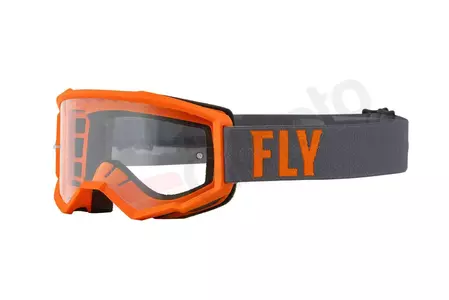 Fly Racing Focus cross enduro skyddsglasögon orange grå transparent glas-1
