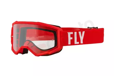 Fly Racing Focus cross enduro bril wit en rood helder glas