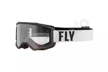 Fly Racing Focus cross endurolasit valkoinen musta läpinäkyvä lasi-1
