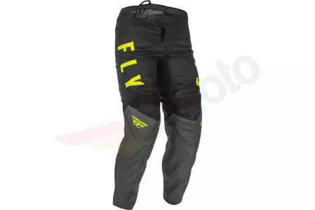 Fly Racing F-16 motorkářské crossové enduro kalhoty černé/fluo/šedé/žluté 40-2