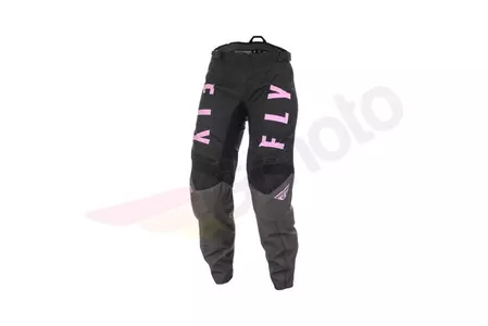 Spodnie motocyklowe damskie cross enduro Fly Racing F-16 czarny/różowy/szary 0/2-1