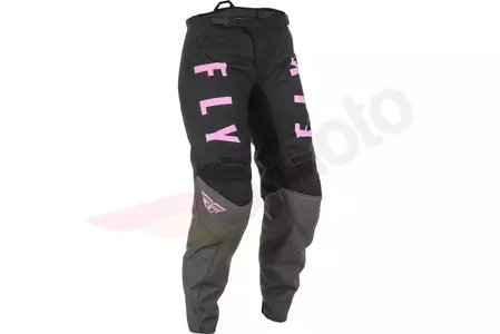 Spodnie motocyklowe damskie cross enduro Fly Racing F-16 czarny/różowy/szary 0/2-2