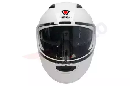 Capacete de motociclista Ispido Falcon branco com maxilar em S-2