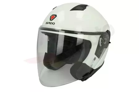 Capacete de motociclista Ispido Toucan de face aberta branco 2XL-1