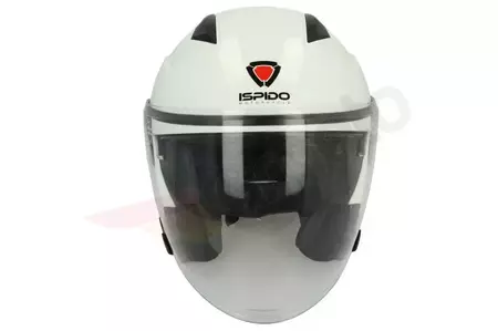 Cască de motocicletă Ispido Toucan cu fața deschisă albă 2XL-2