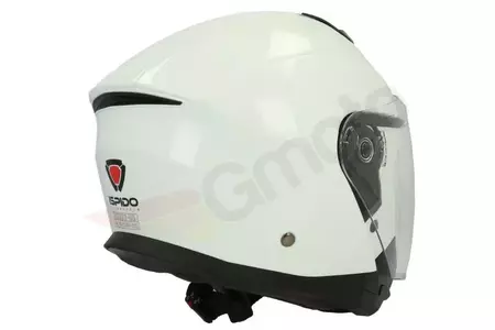 Capacete de motociclista Ispido Toucan de face aberta branco 2XL-3
