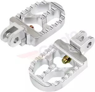 Set di poggiapiedi regolabili Joker Machine Long Serrated alluminio argento - 08-57-4 