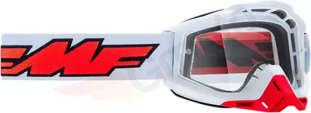 FMF Powerbomb Rocket Λευκά γυαλιά μοτοσικλέτας με διαφανή φακό-1