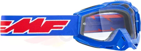 FMF Youth Powerbomb Rocket Blue occhiali da moto con lente trasparente-1