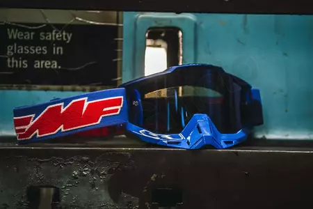 Gafas de moto FMF Youth Powerbomb Rocket Azul lente transparente-2
