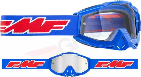 FMF Youth Powerbomb Rocket Blue moto brýle s čirými skly-4