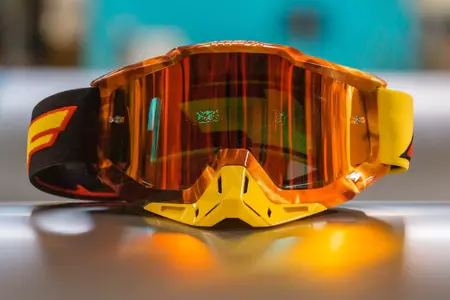 FMF Youth Powerbomb Spark Orange óculos de motociclismo de vidro transparente-2