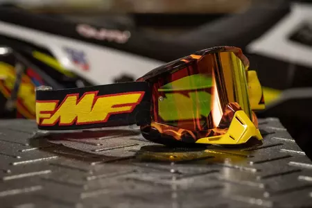 FMF Youth Powerbomb Spark Naranja gafas de moto cristal transparente-3