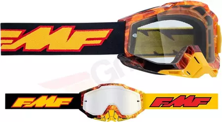 FMF Youth Powerbomb Spark Orange okuliare na motorku priehľadné sklo-4